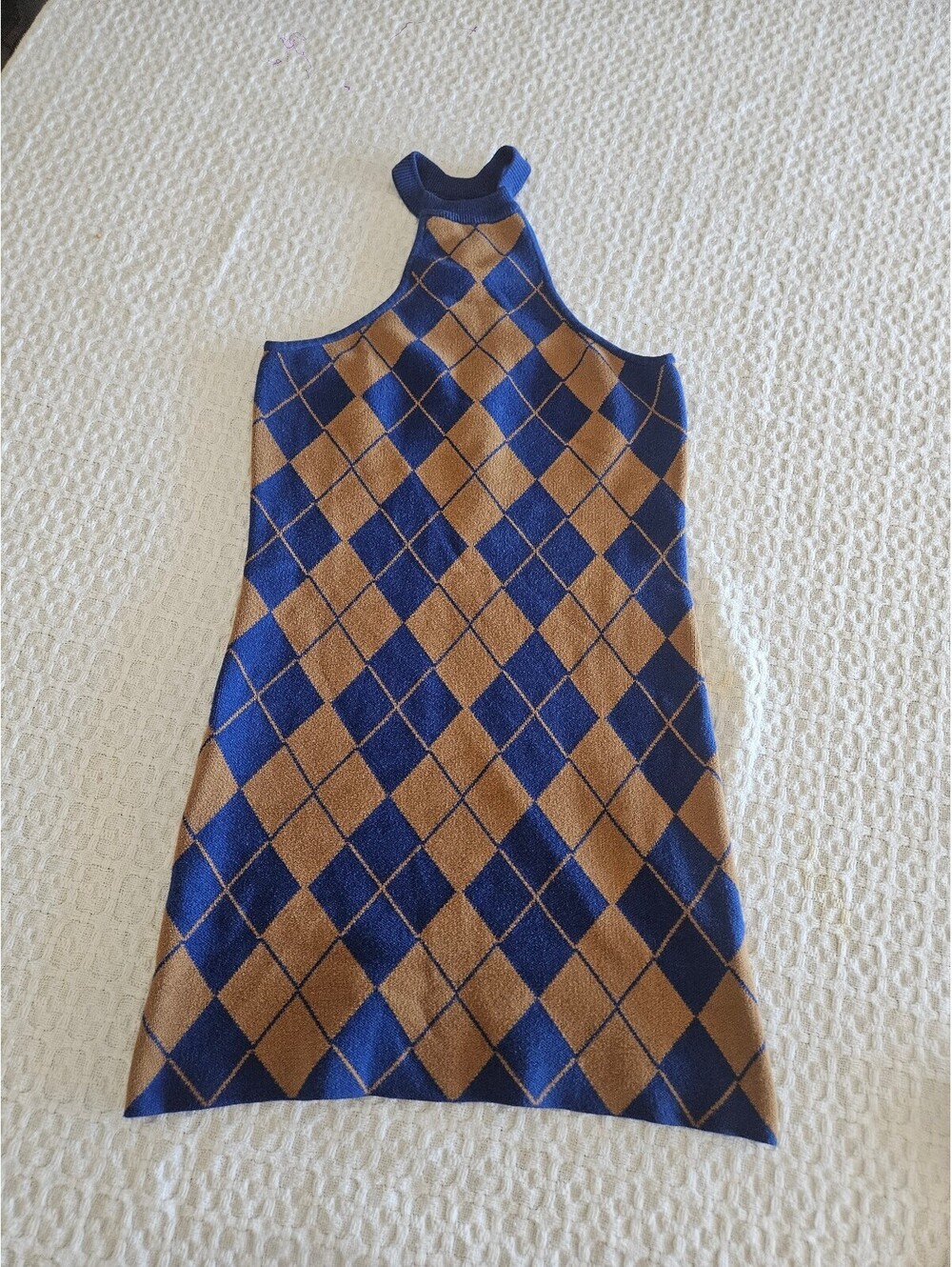 Urban Outfitters Charlie Argyle Mini Sweater Dress Women’s Size S